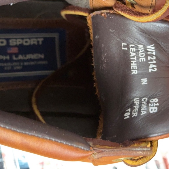 Share Vintage Polo Sport Ralph Lauren Boots Size 8.5 B Brown Leather Strap Buckl - Picture 10 of 10